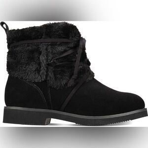 Style & Co Women’s Zijune Black Leather Lace Up Boots